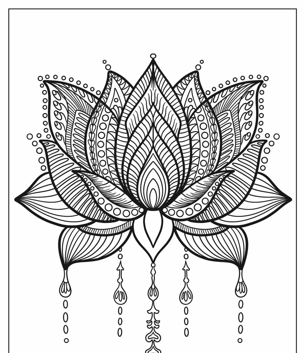 Desenho de Mandala Flor de Lótus para colorir
