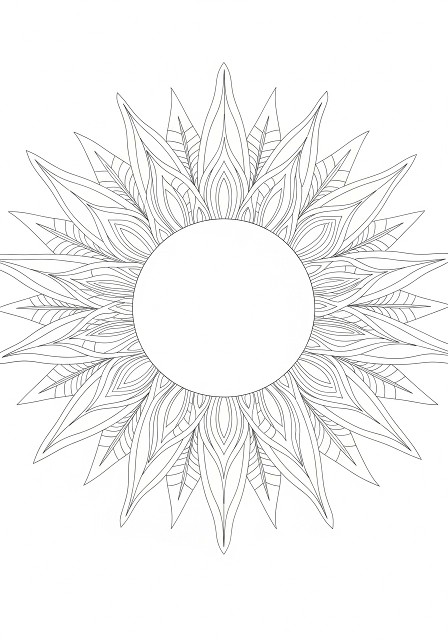 Desenho de Mandala Flor Estrela para Colorir