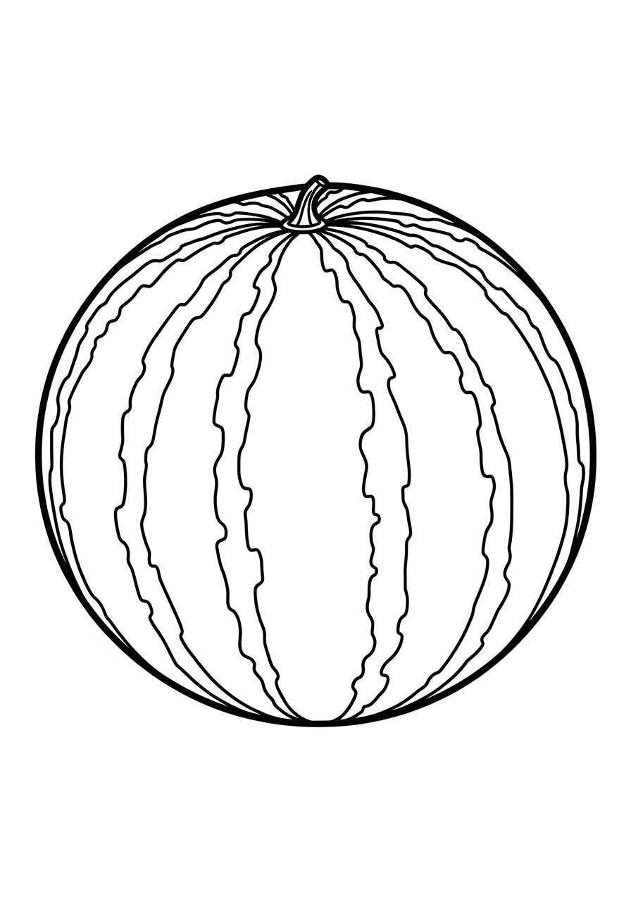 Desenho de melancia simples para colorir