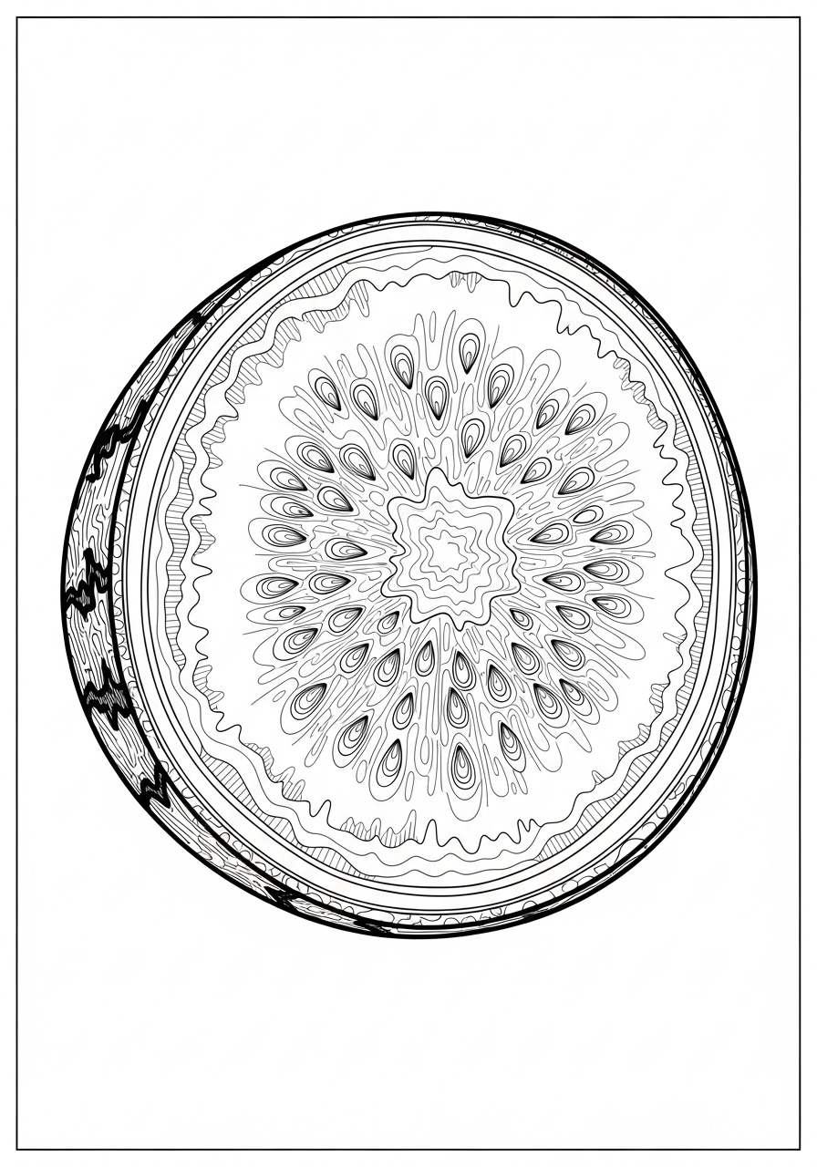 Desenho de Melancia detalhada fatiada para colorir