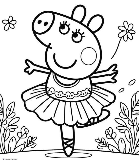 Desenho de Menina vestida de bailarina para colorir
