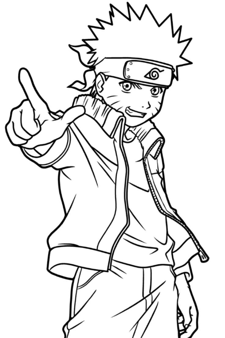 Desenho de Menino ninja com faixa na cabeça para colorir