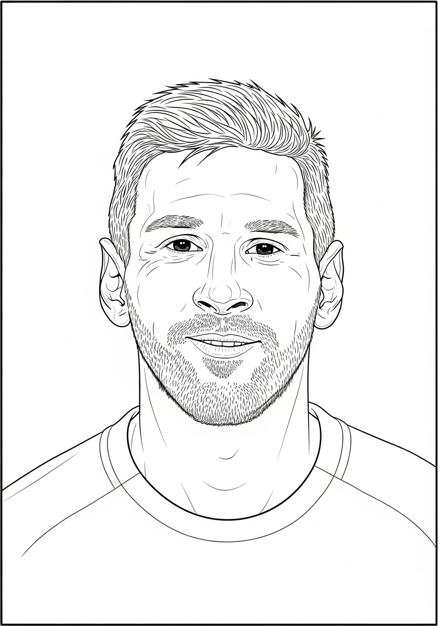 Desenho do Messi para colorir e imprimir