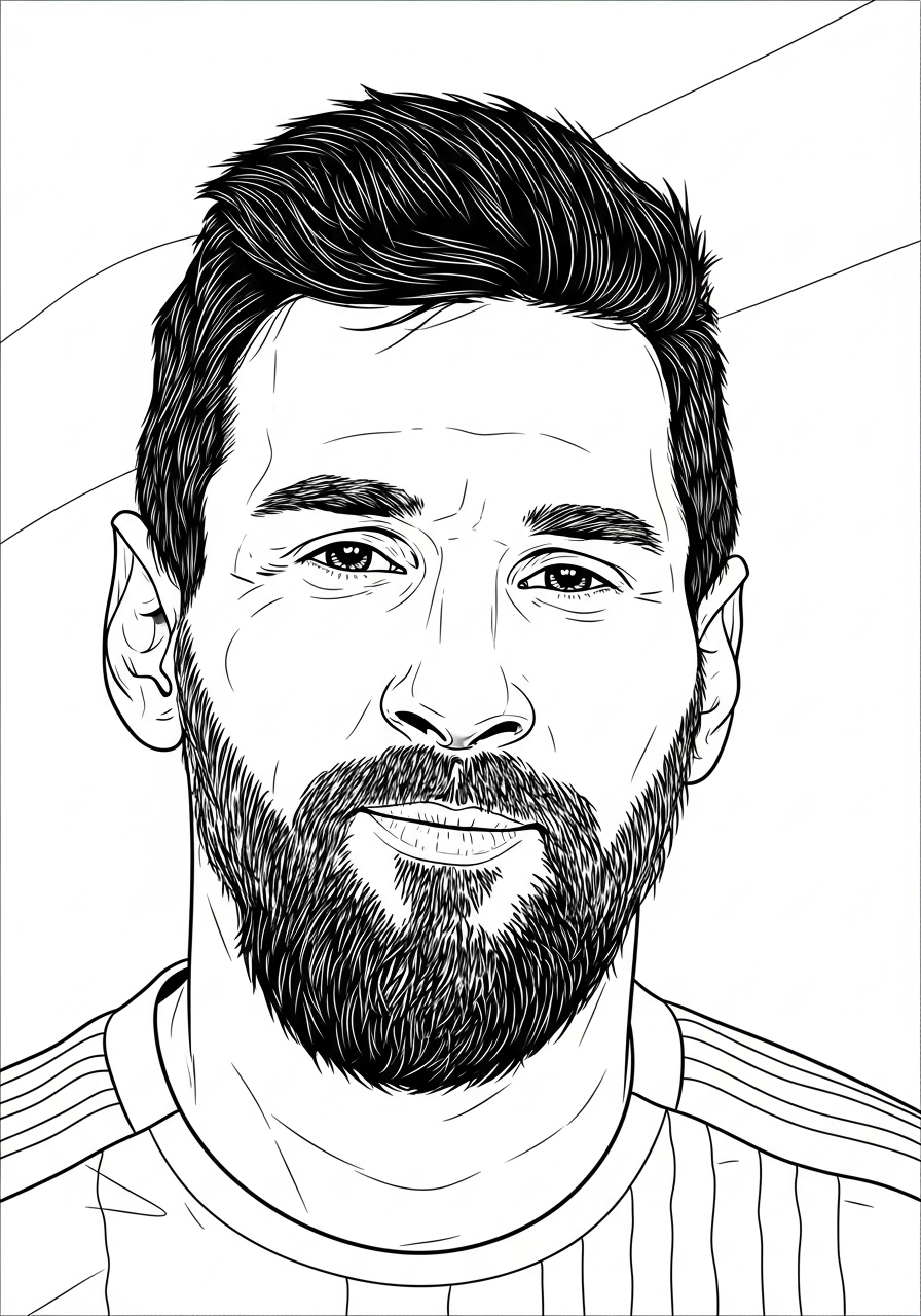 Desenho do Messi para colorir e imprimir