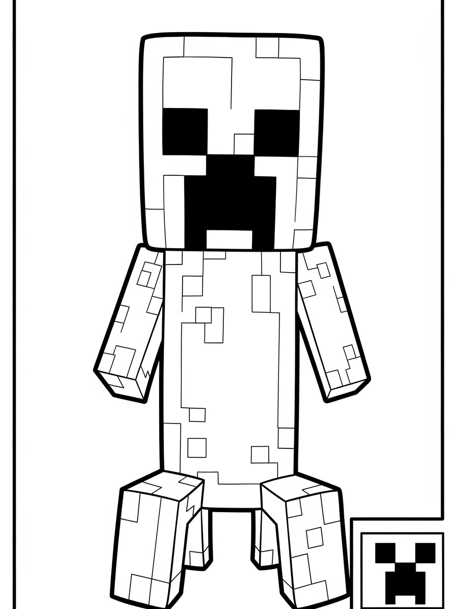 Desenho do Minecraft Creeper para colorir