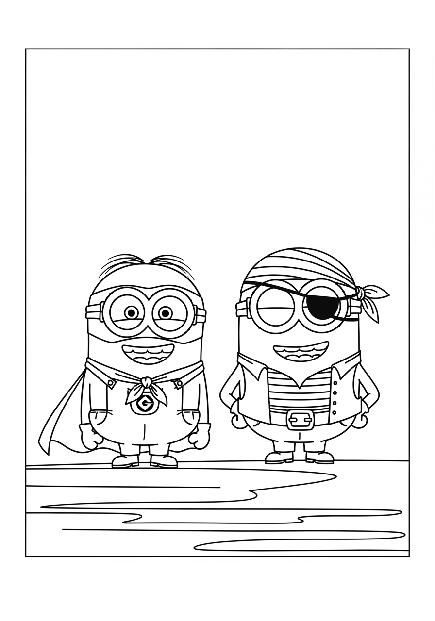 Desenho dos Minions fantasiados como super herois