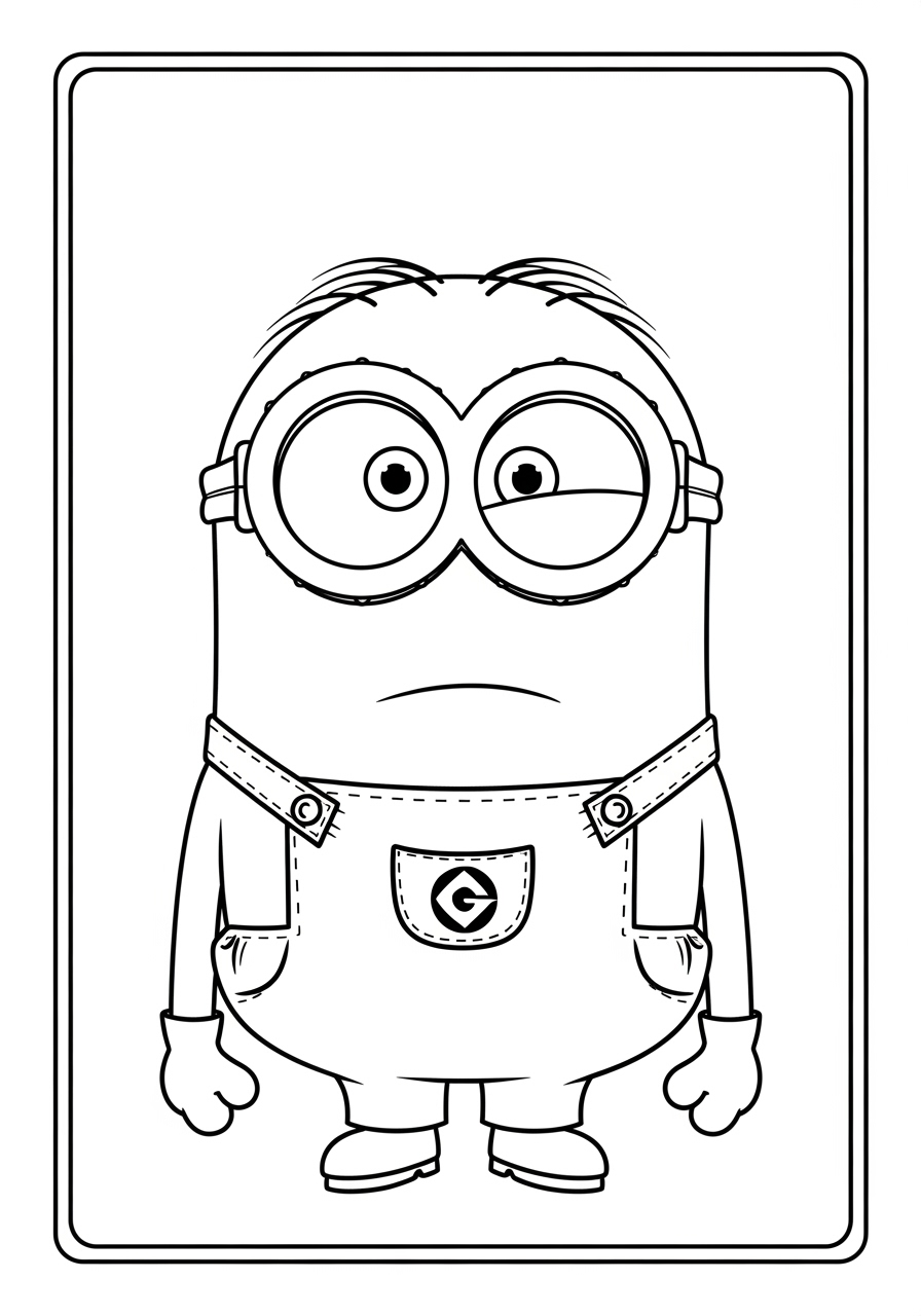 Desenho do Minion com macacão para colorir