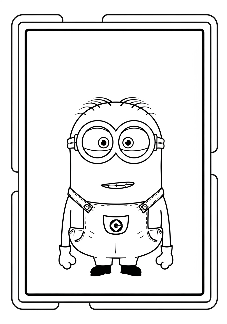 Desenho dos Minions usando macacão para colorir