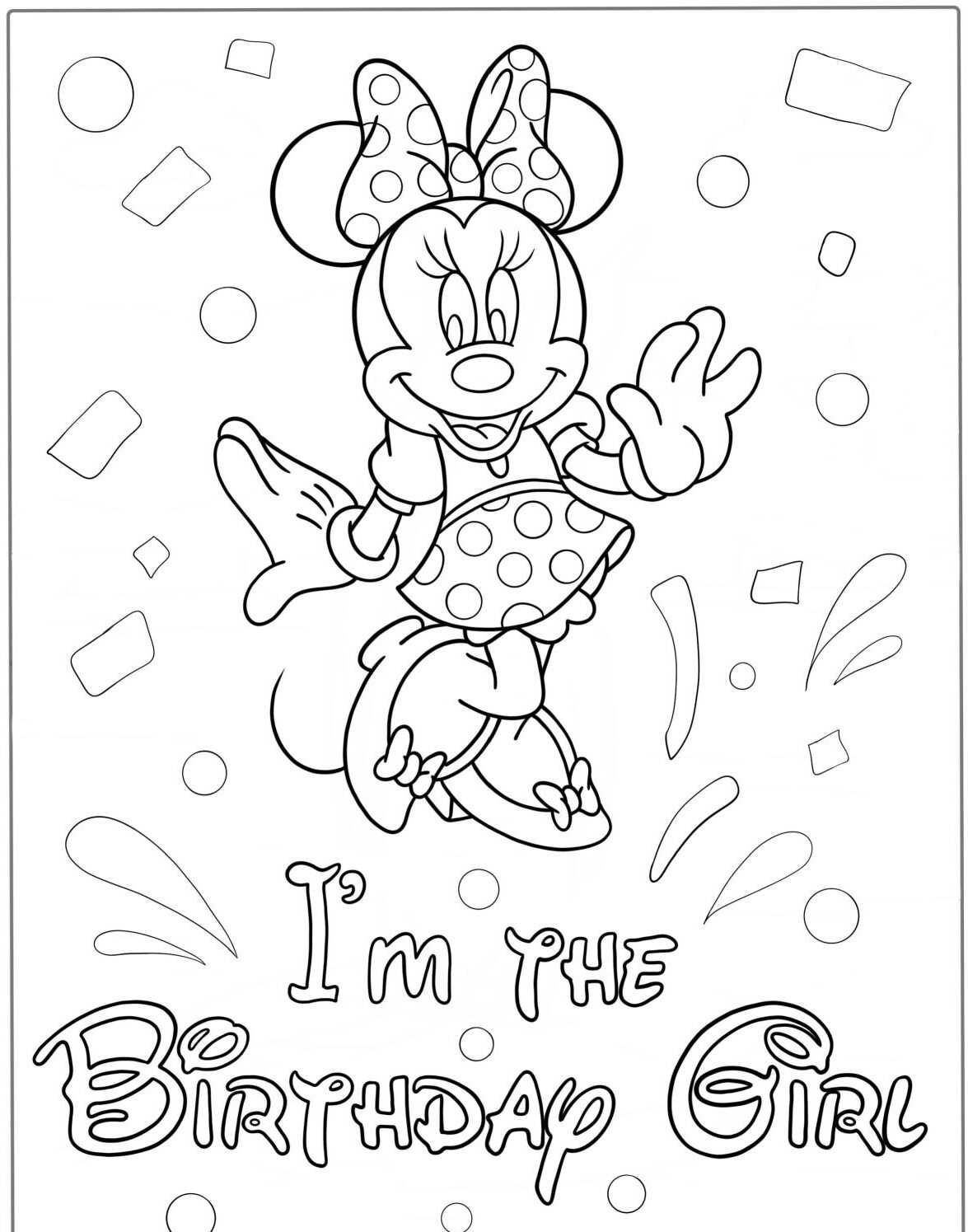 Desenho da Minnie fofa pulando para colorir