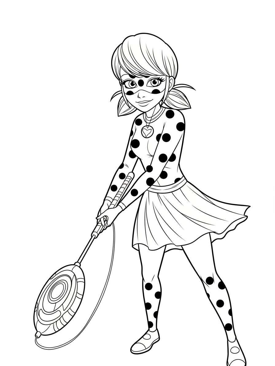 Desenho Miraculous Ladybug com Marinette para colorir