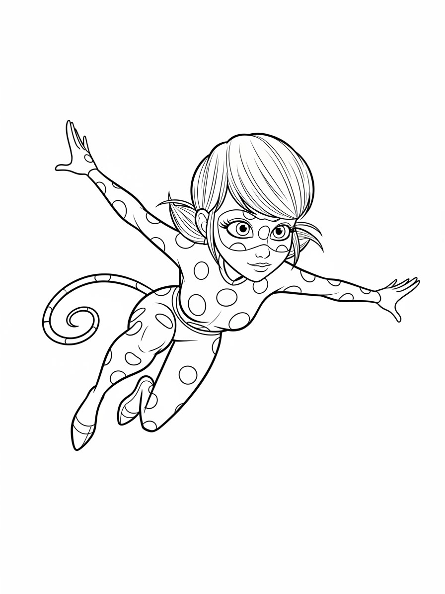 Desenho Miraculous Ladybug com Marinette para colorir