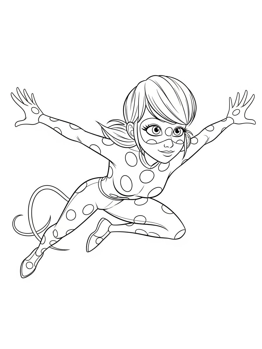 Desenho Miraculous Ladybug com Marinette para colorir
