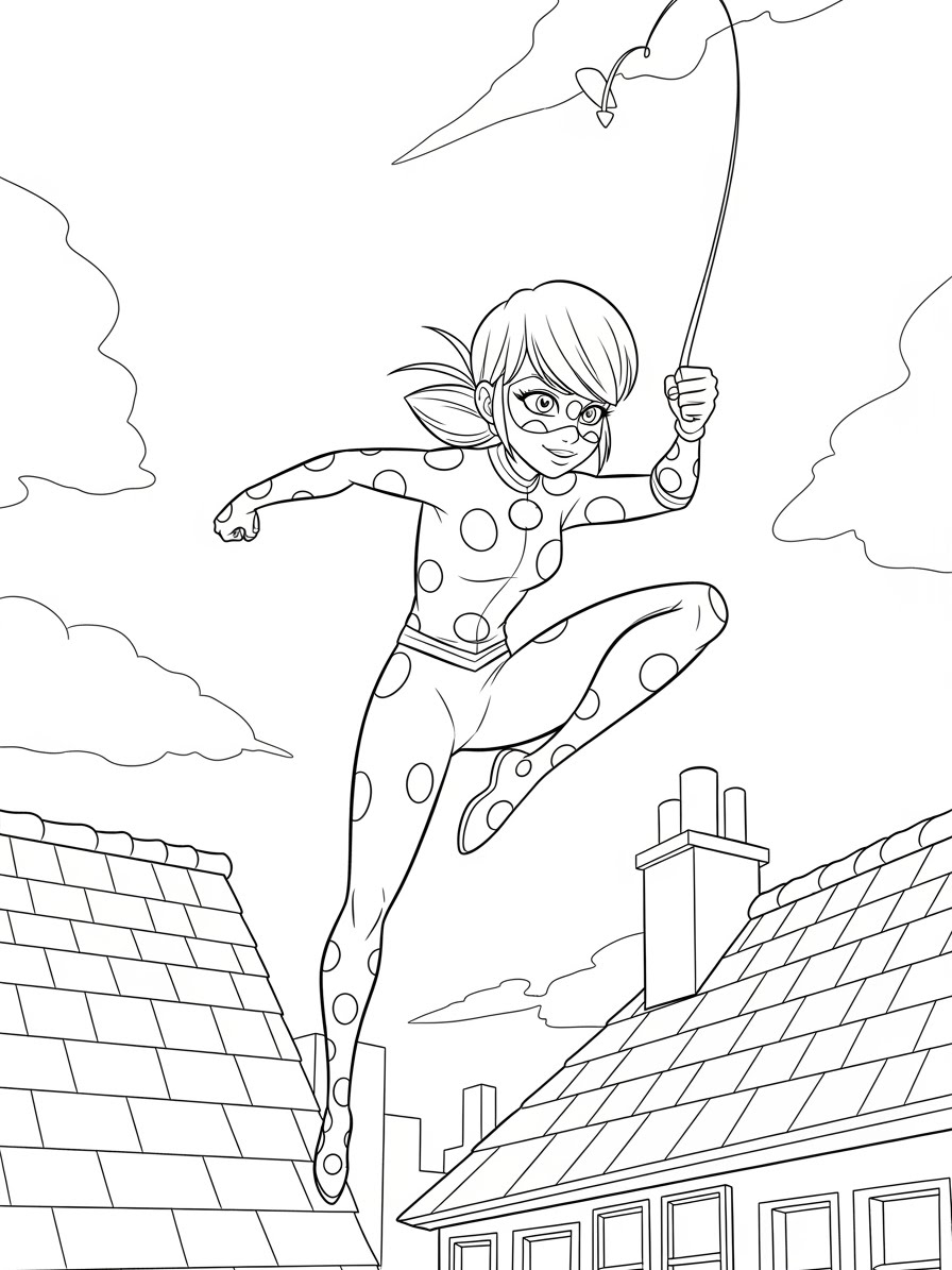 Desenho Miraculous Ladybug Marinette pronta para colorir