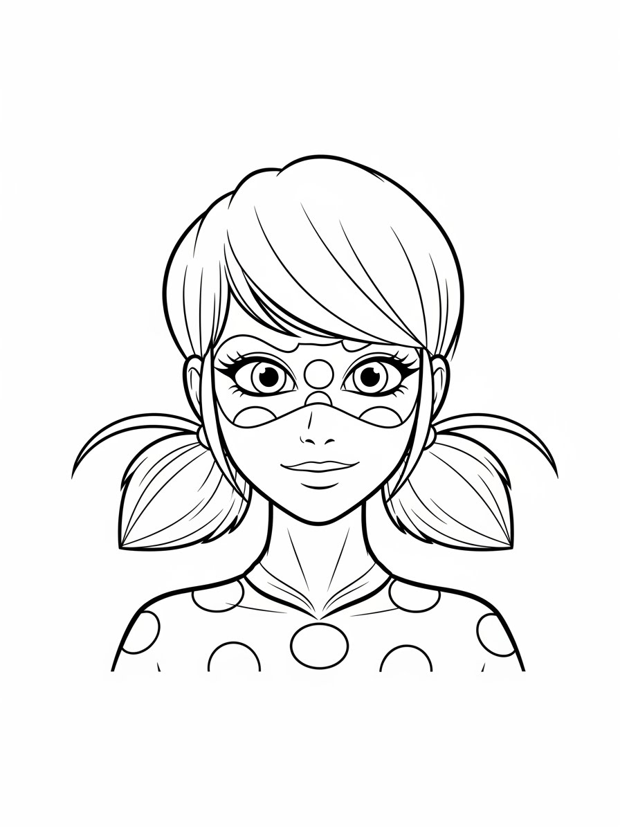 Desenho Miraculous Ladybug com Marinette para colorir