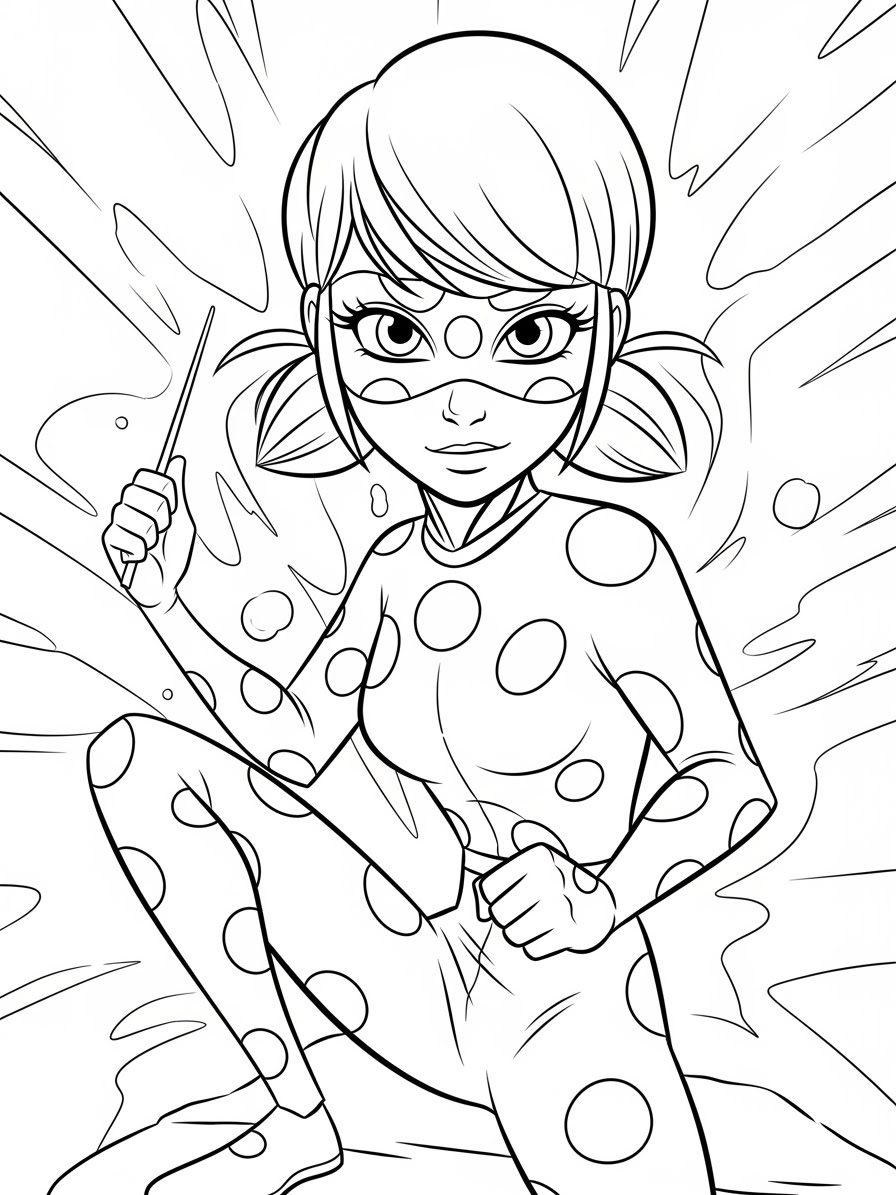 Desenho Miraculous Ladybug Marinette pronta para colorir