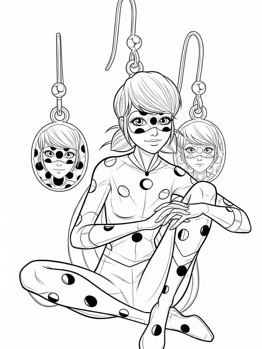 Desenho Miraculous Ladybug com Marinette para colorir