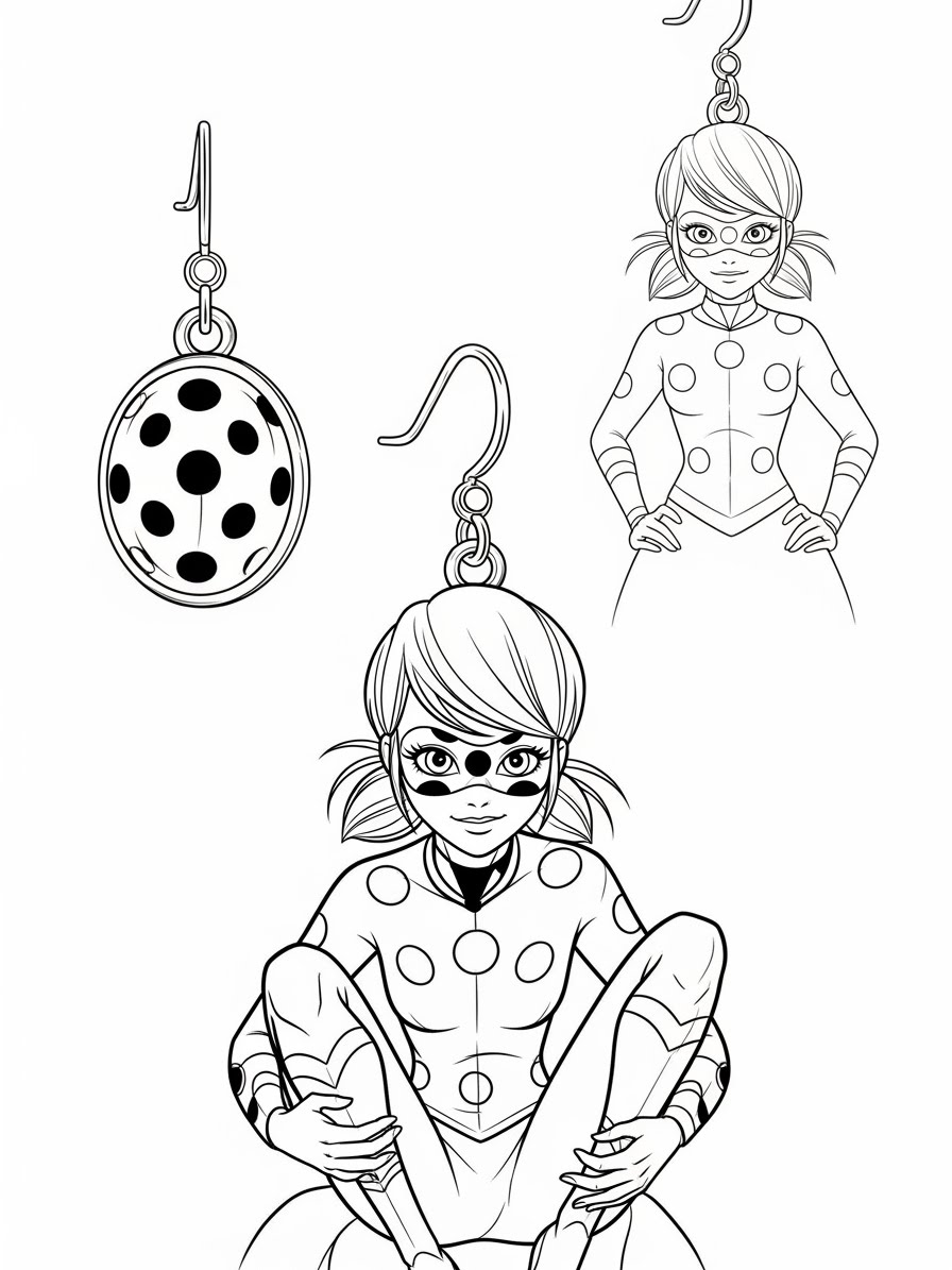 Desenho Miraculous Ladybug com Marinette para colorir