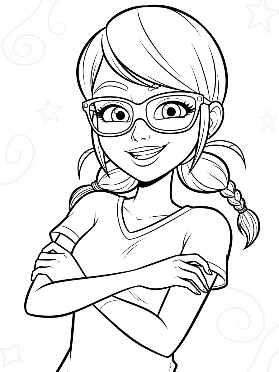 Desenho Miraculous Ladybug com Marinette para colorir