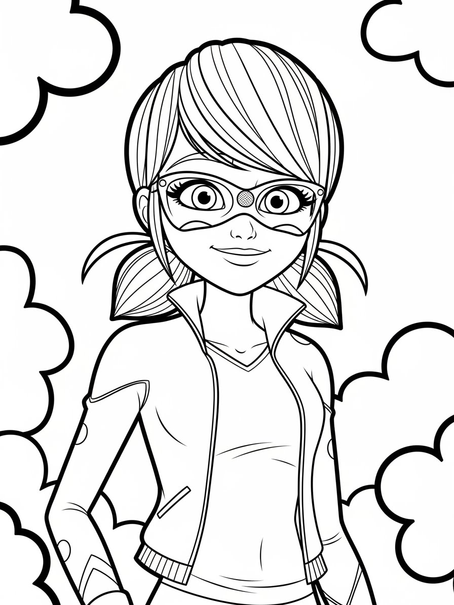 Desenho Miraculous Ladybug com Marinette para colorir
