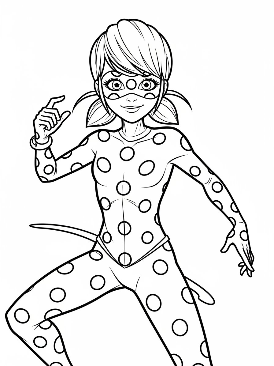 Desenho Miraculous Ladybug com Marinette para colorir