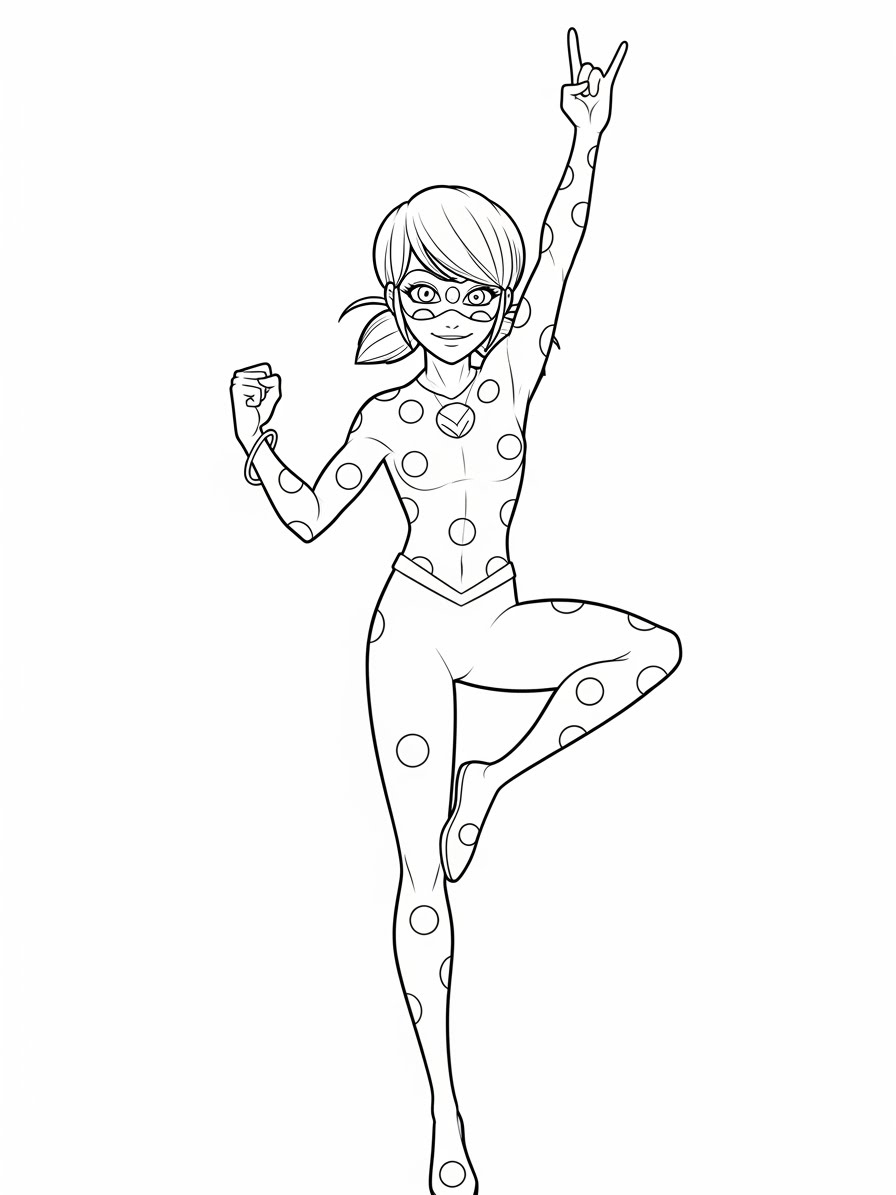 Desenho Miraculous Ladybug com Marinette para colorir