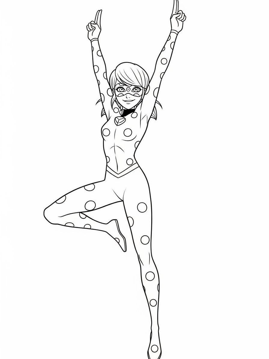 Desenho Miraculous Ladybug de Marinette para colorir