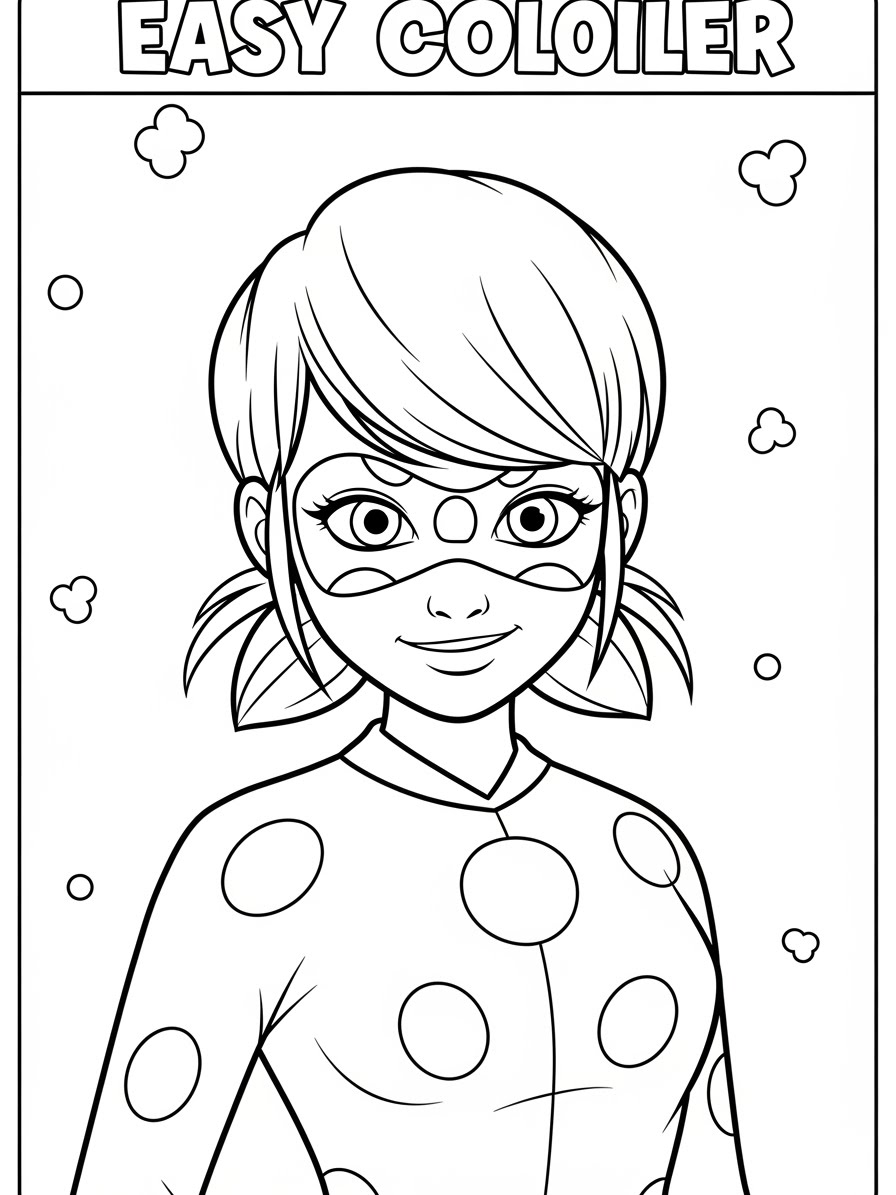 Desenho Miraculous Ladybug com Marinette para colorir
