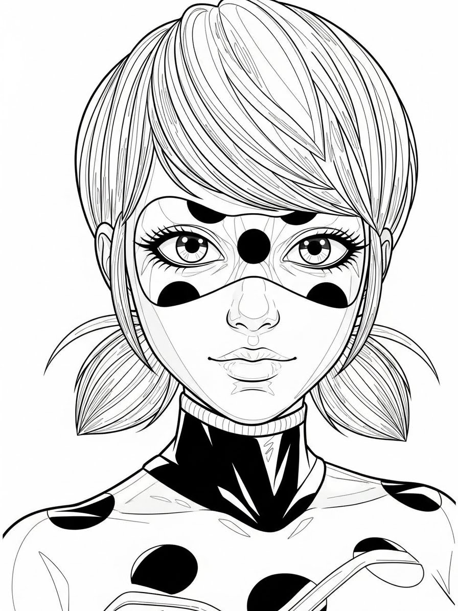 Desenho Miraculous Ladybug com Marinette para colorir