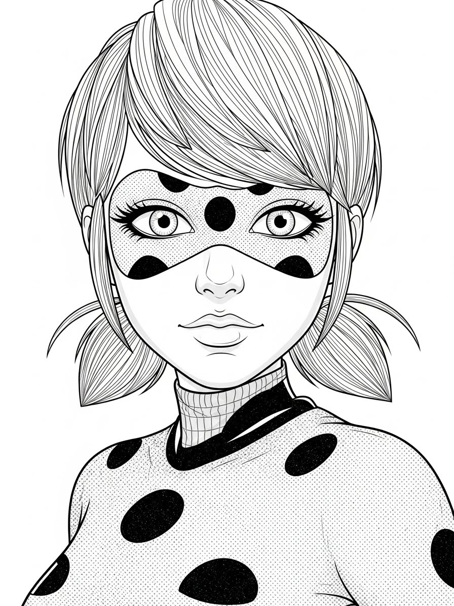 Desenho Miraculous Ladybug com a Marinette para colorir
