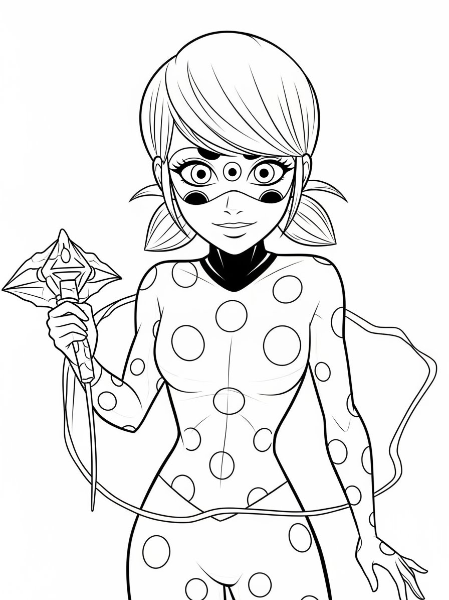 Desenho Miraculous Ladybug com a Marinette para colorir