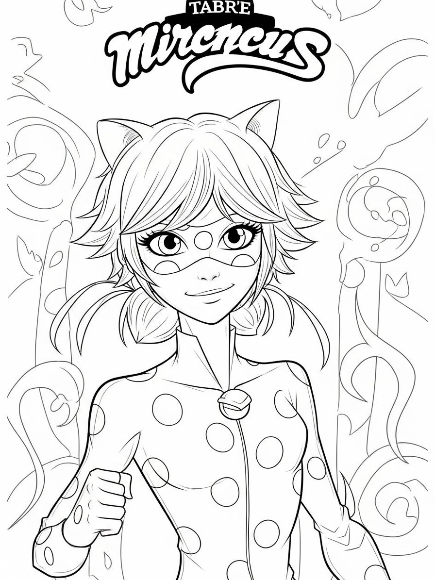 Desenho Miraculous Ladybug com Marinette para colorir
