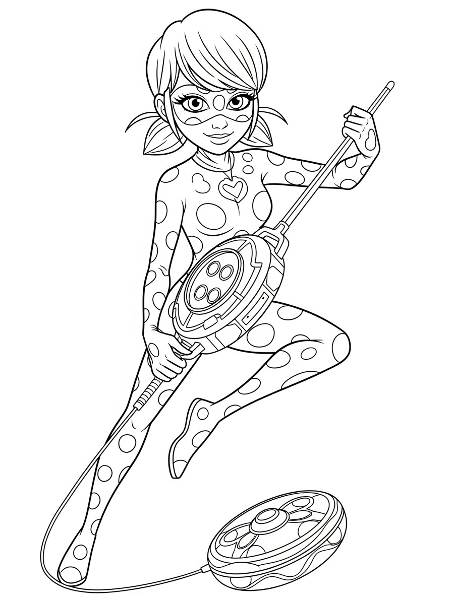 Desenho Miraculous Ladybug com Marinette para colorir