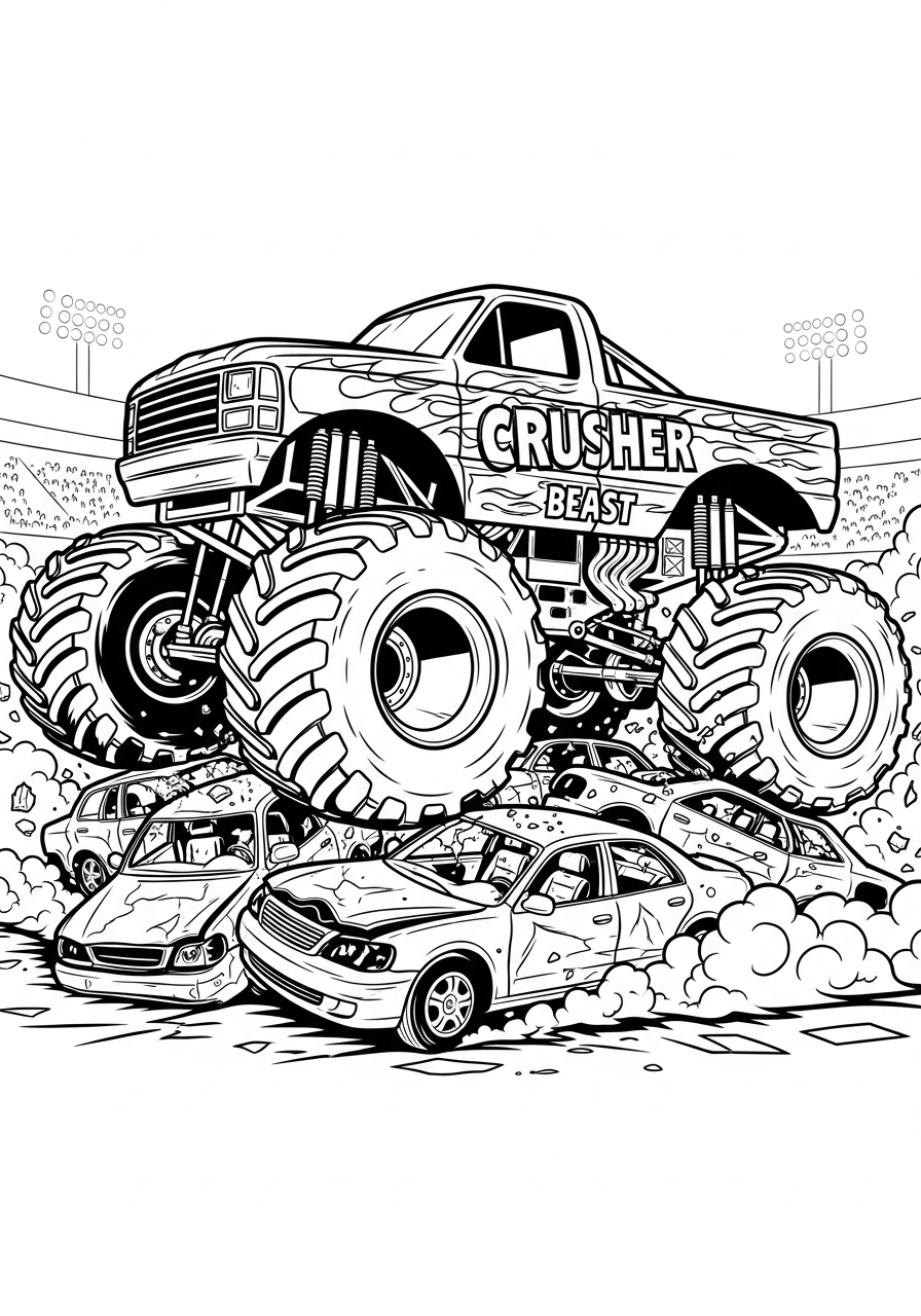 Desenho Monster Truck Crusher Beast para colorir