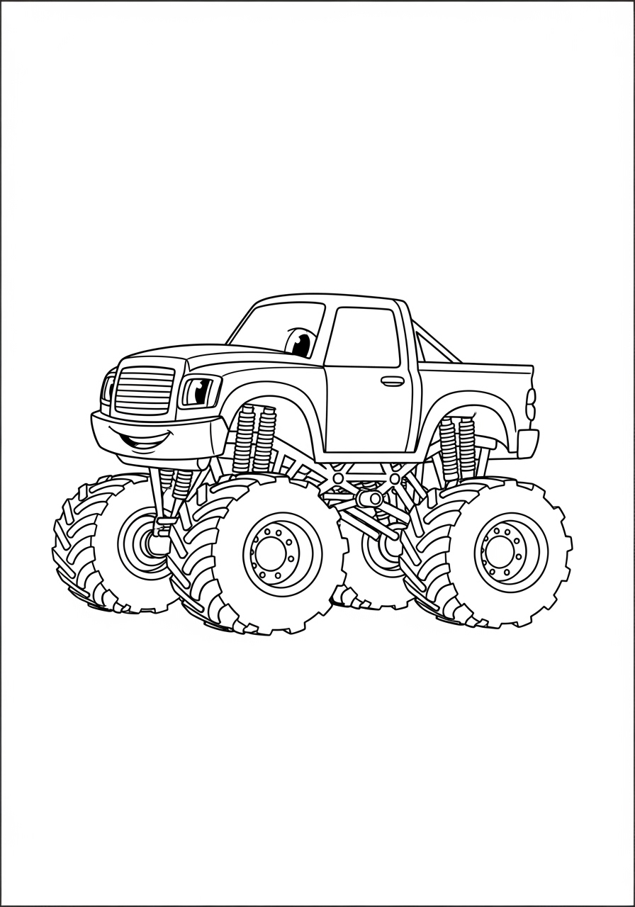 Desenho Monster Truck em estilo simples para colorir