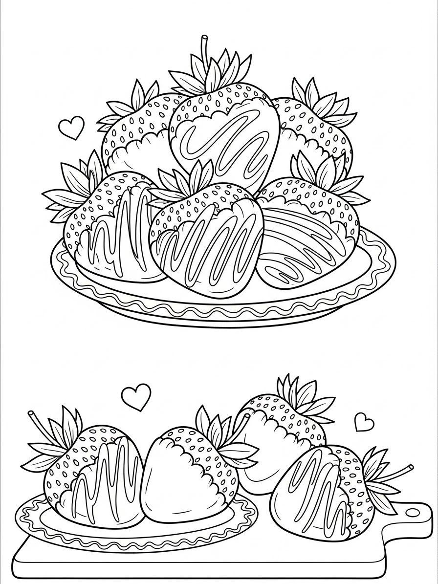 Desenho de Morangos deliciosos para colorir