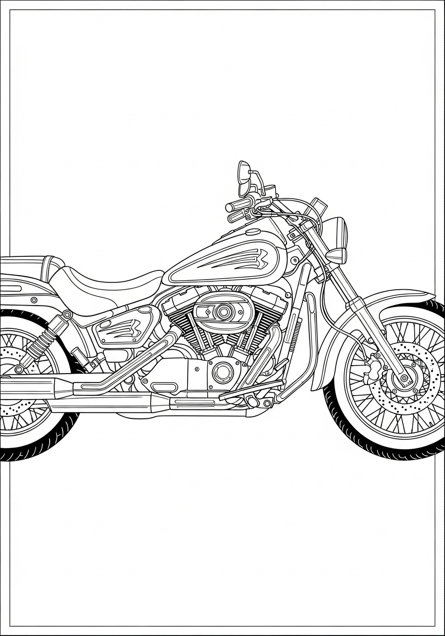 Desenho de Moto Clássica para colorir