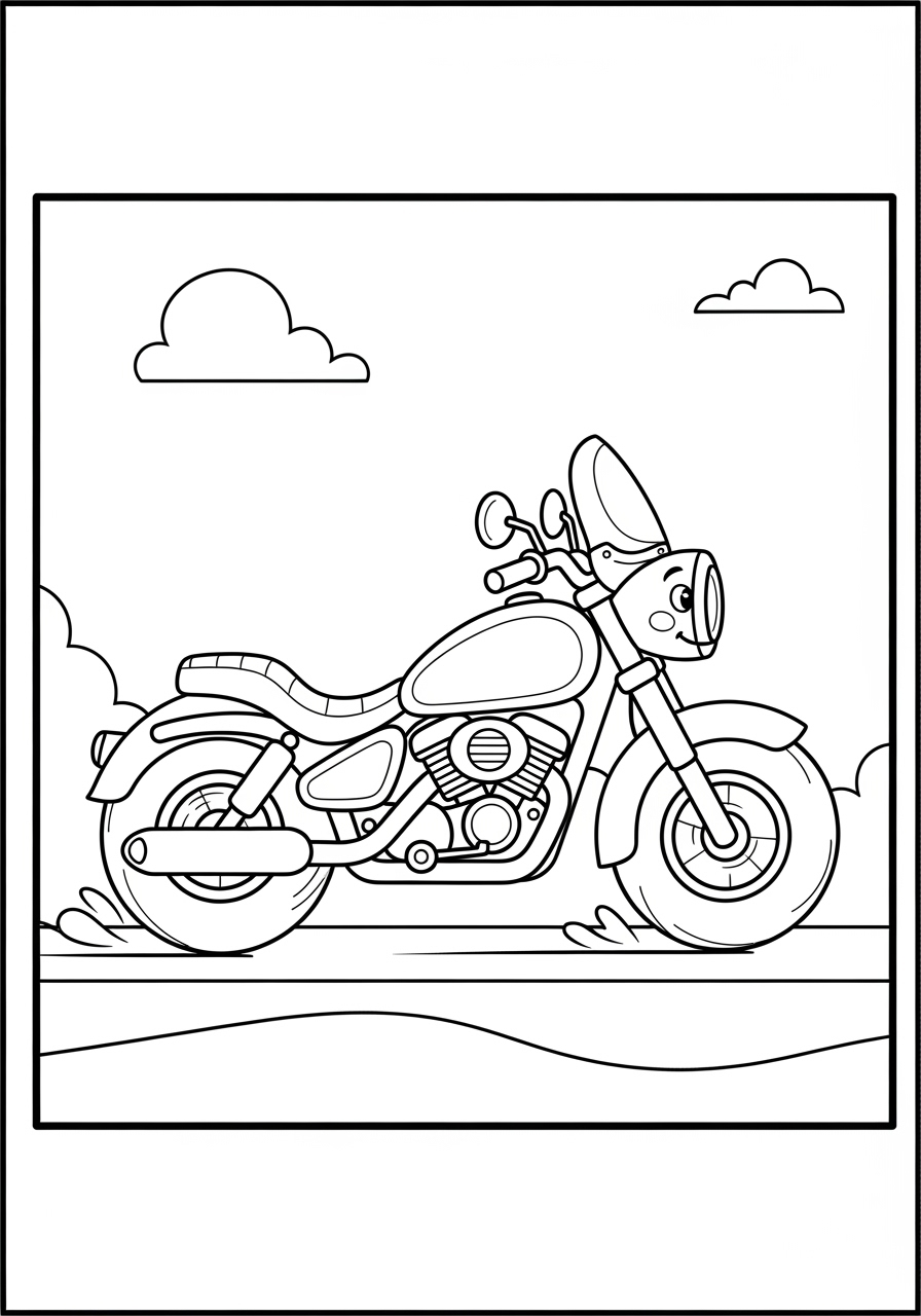 Desenho de Moto Clássica para colorir