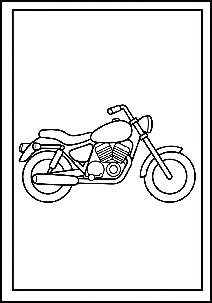 Desenho de Moto Clássica para colorir