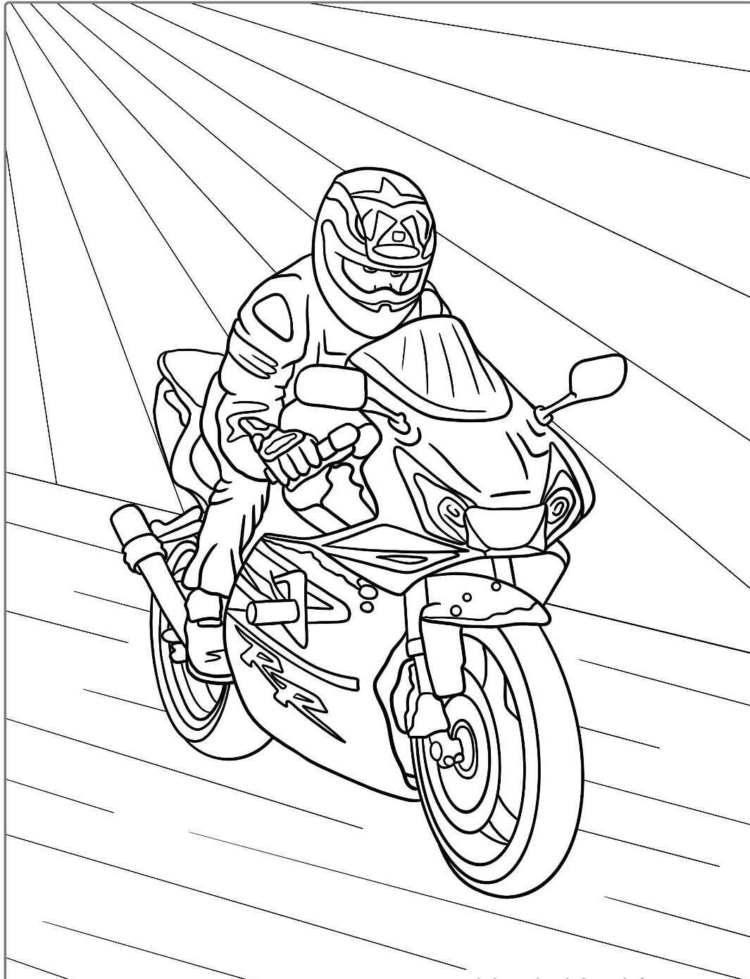 Desenho de Moto Esportiva para colorir