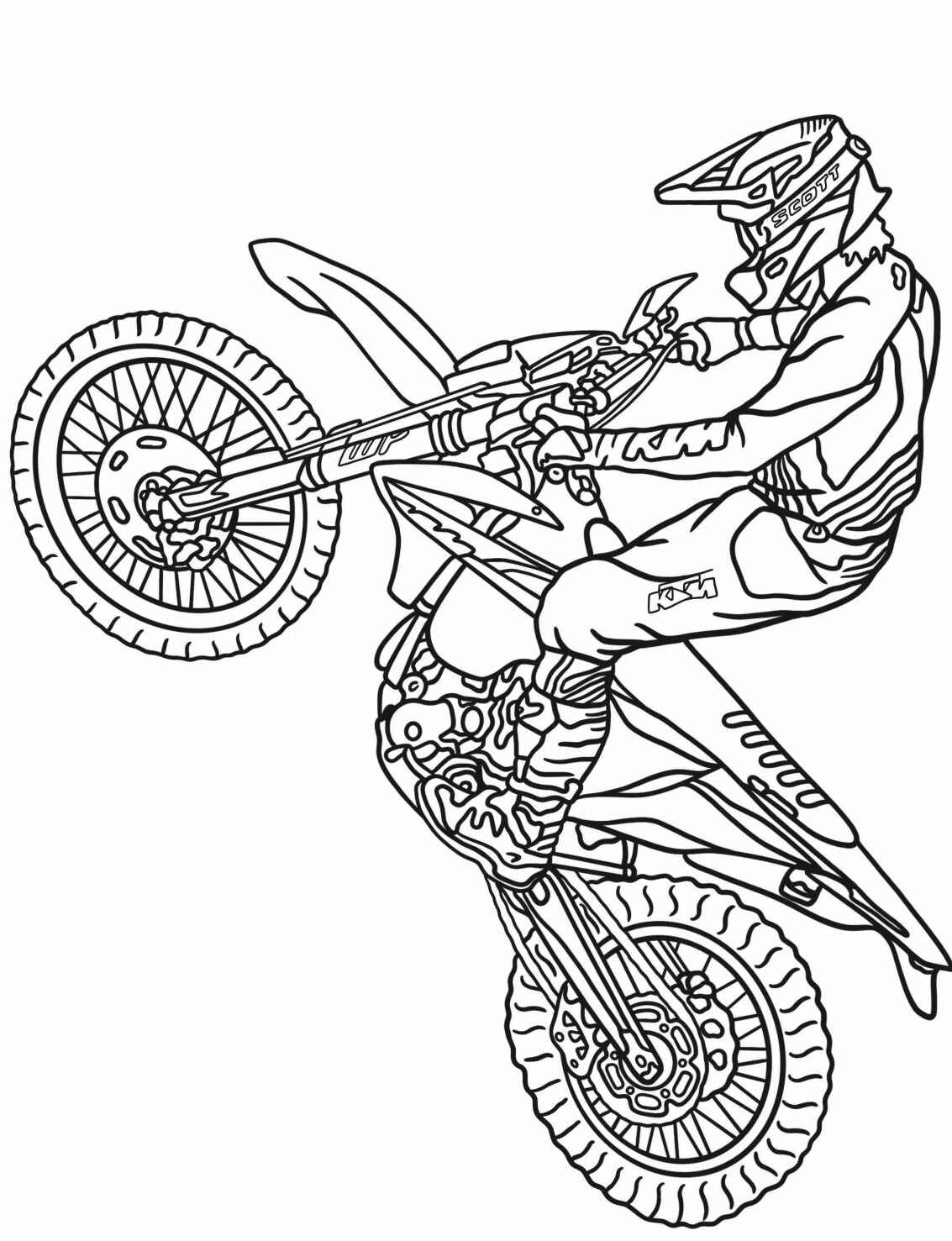 Desenho de Moto de Motocross para Colorir