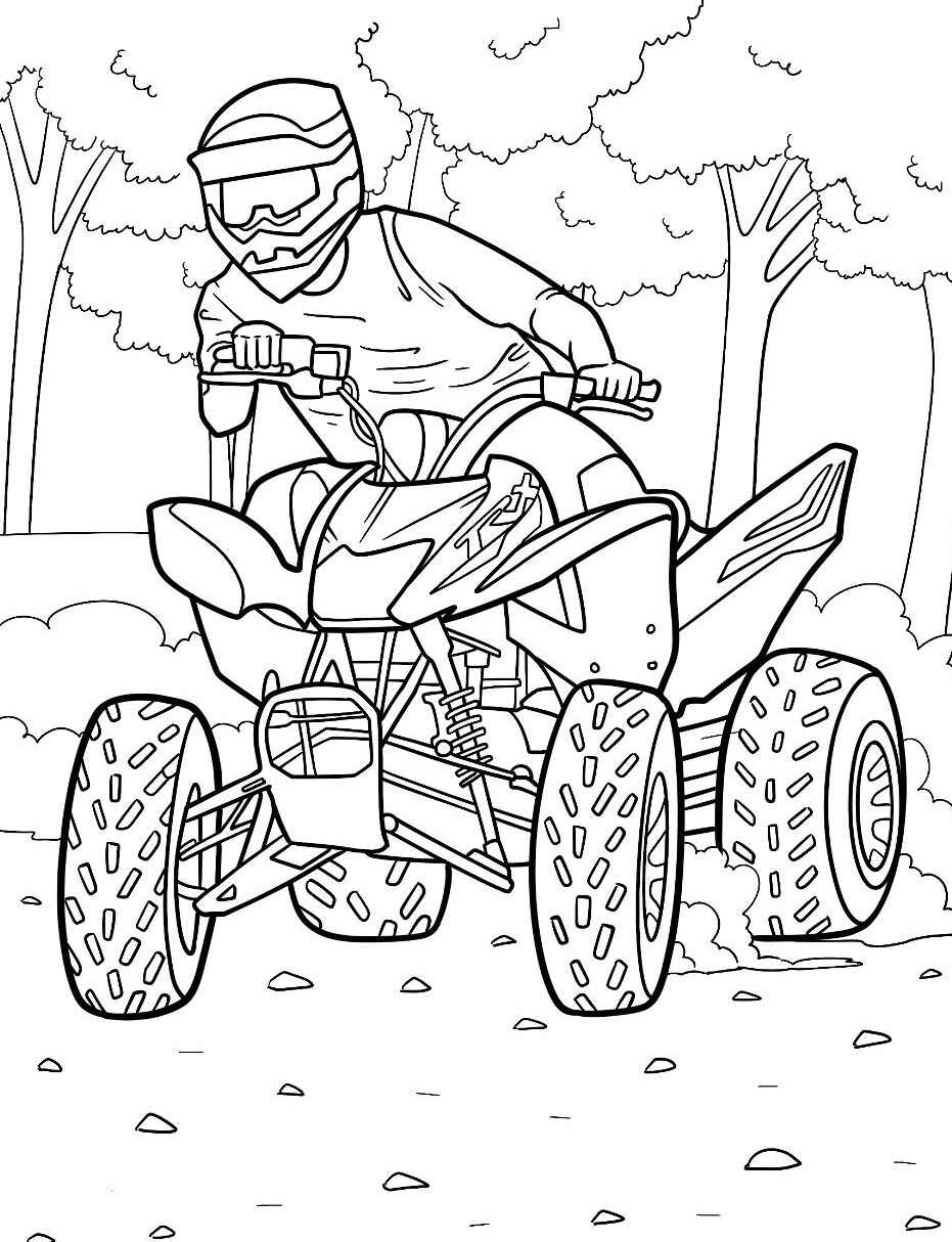 Desenho de Moto de Trilha para colorir