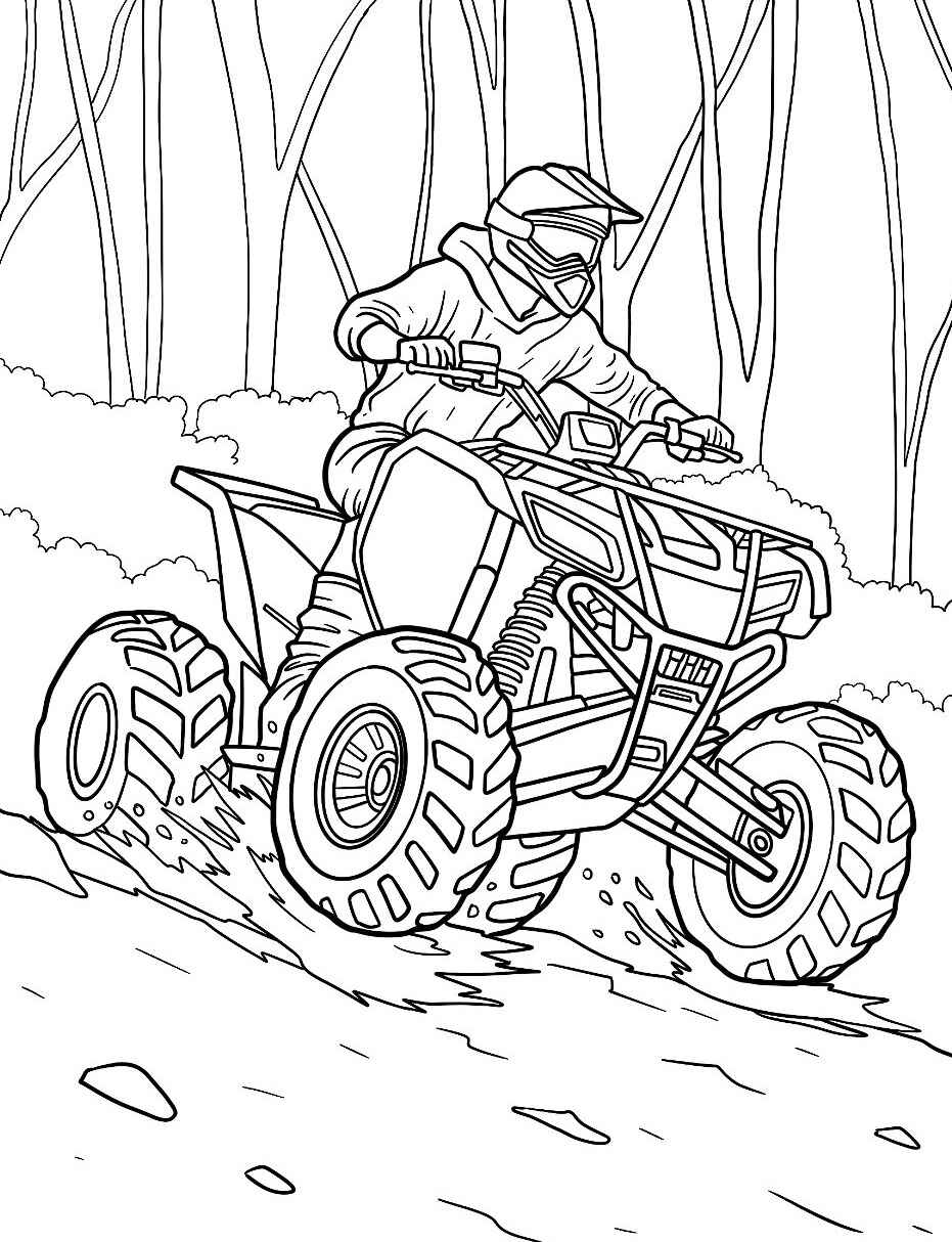 Desenho de Moto ATV Off-road para colorir