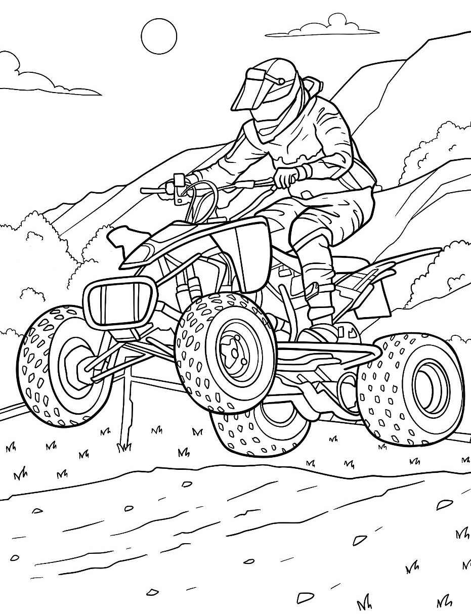 Desenho de Moto Quatro Rodas para colorir