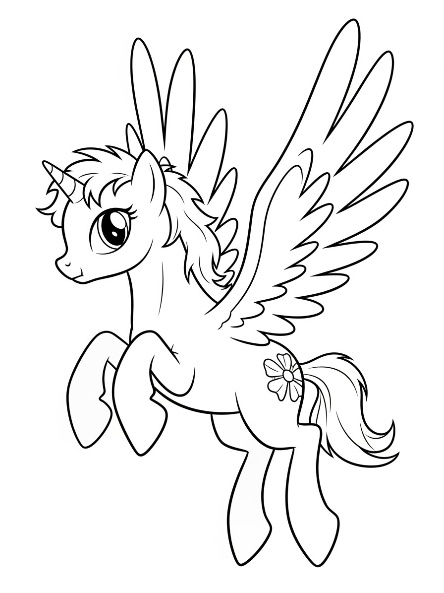 Desenho My Little Pony com um unicórnio para colorir