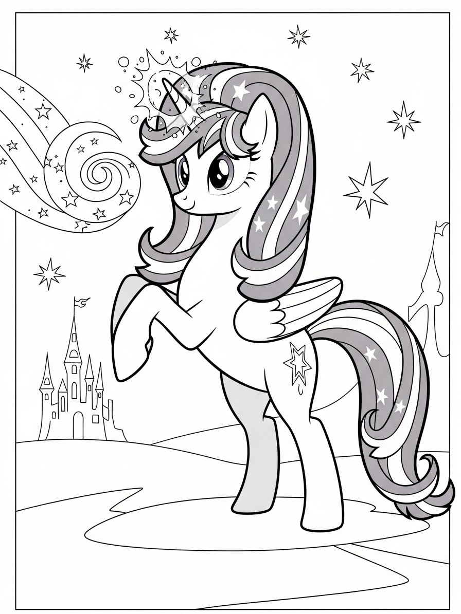 Desenho My Little Pony com a Twilight para colorir