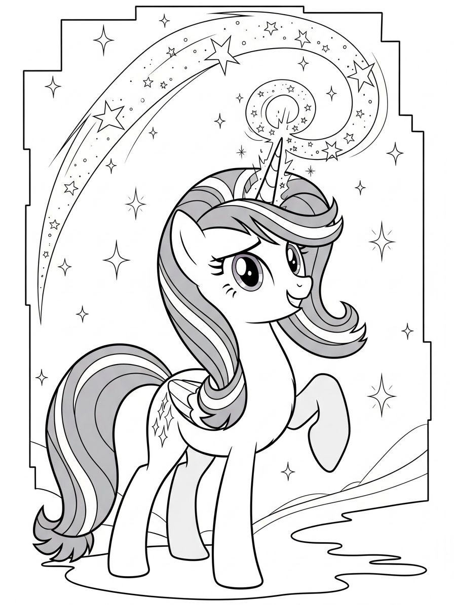 Desenho My Little Pony com a Twilight para colorir