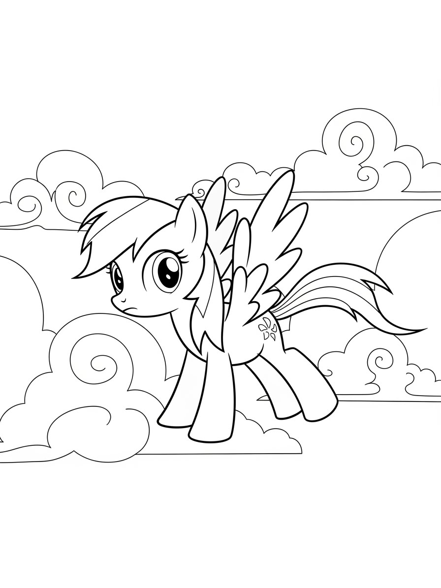 Desenho My Little Pony com uma pônei voadora para colorir