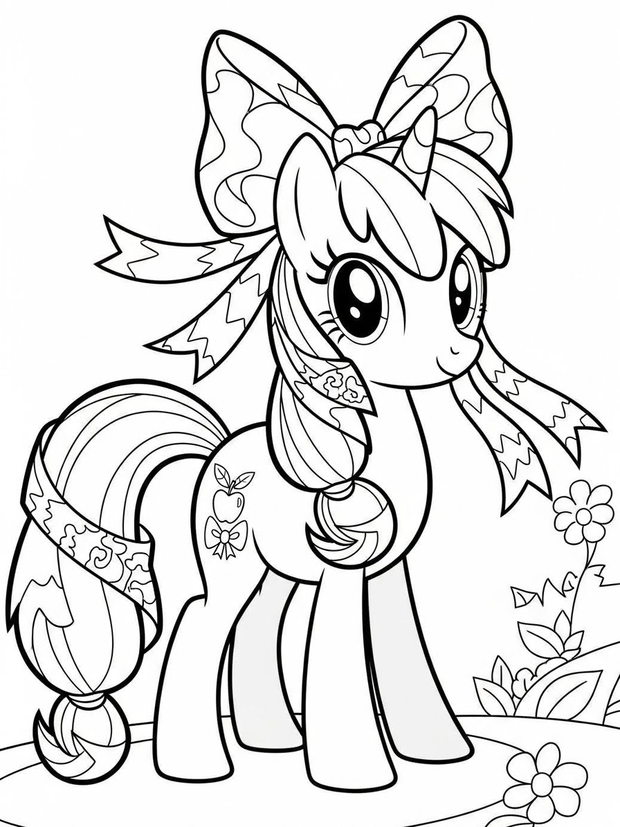 Desenho My Little Pony com uma pônei fofo para colorir