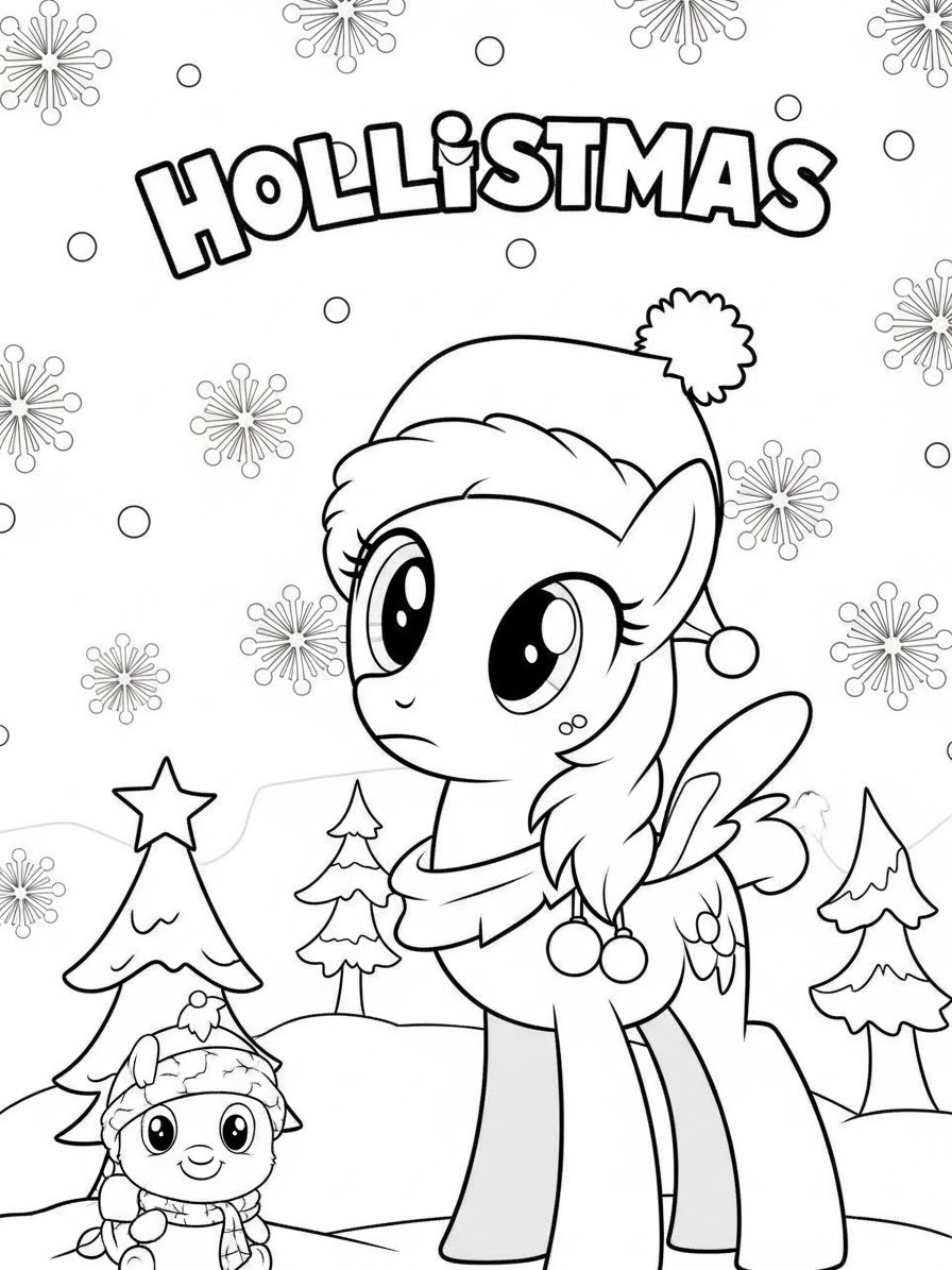 Desenho My Little Pony com personagem festivo para colorir