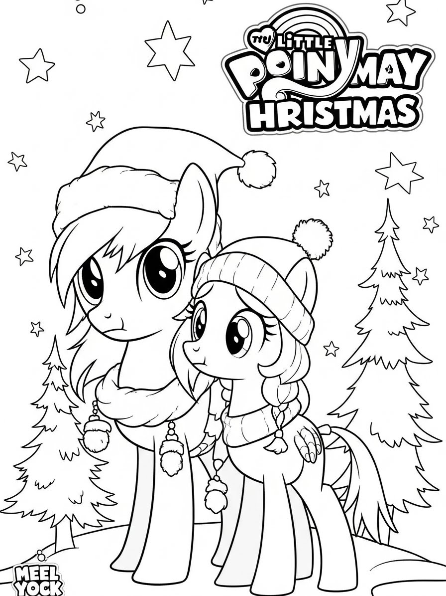 Desenho My Little Pony com Rainbow Dash e Pinkie Pie para colorir